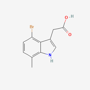 molecular formula C11H10BrNO2 B1449093 2-(4-溴-7-甲基-1H-吲哚-3-基)乙酸 CAS No. 1388024-88-1