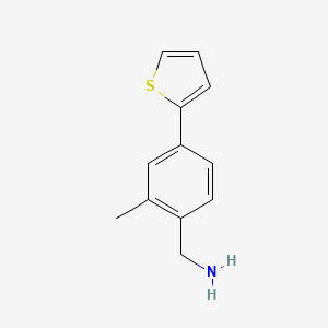 molecular formula C12H13NS B1449094 [2-Methyl-4-(thiophen-2-yl)phenyl]methanamine CAS No. 1936117-70-2