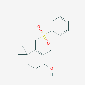 2,4,4-Trimethyl-3-[(2-methylbenzene-1-sulfonyl)methyl]cyclohex-2-en-1-ol