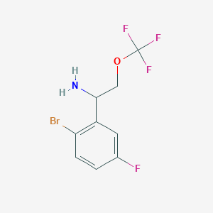molecular formula C9H8BrF4NO B1449111 1-(2-Bromo-5-fluorophenyl)-2-(trifluoromethoxy)ethan-1-amine CAS No. 1803581-12-5