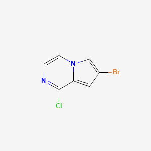 molecular formula C7H4BrClN2 B1449113 7-溴-1-氯吡咯并[1,2-a]吡嗪 CAS No. 1597913-29-5