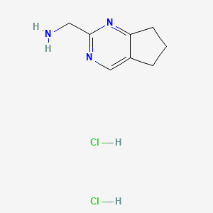 molecular formula C8H13Cl2N3 B1449118 (6,7-Dihydro-5H-cyclopenta[d]pyrimidin-2-ylmethyl)amine dihydrochloride CAS No. 1609401-06-0