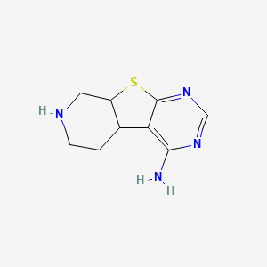 molecular formula C9H12N4S B1449129 4b,5,6,7,8,8a-Hexahydropyrido[4',3':4,5]thieno[2,3-d]pyrimidin-4-amine CAS No. 923133-15-7