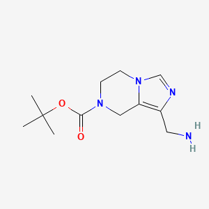 molecular formula C12H20N4O2 B1449132 tert-Butyl 1-(aminomethyl)-5,6-dihydroimidazo[1,5-a]pyrazine-7(8H)-carboxylate CAS No. 1250997-99-9
