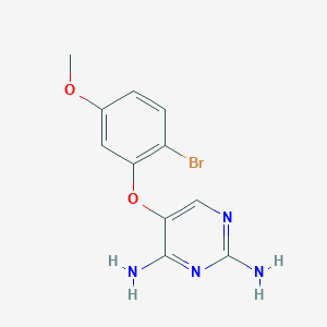 molecular formula C11H11BrN4O2 B1449137 5-(2-Bromo-5-methoxyphenoxy)pyrimidine-2,4-diamine CAS No. 1620482-40-7