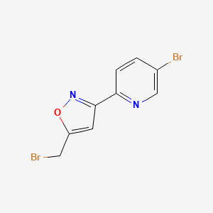 molecular formula C9H6Br2N2O B1449156 5-(溴甲基)-3-(5-溴吡啶-2-基)-1,2-恶唑 CAS No. 1231244-42-0