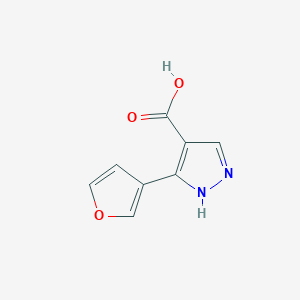 molecular formula C8H6N2O3 B1449167 3-(呋喃-3-基)-1H-吡唑-4-羧酸 CAS No. 1513964-21-0