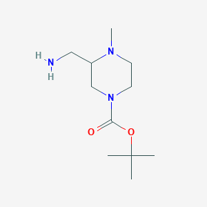 molecular formula C11H23N3O2 B1449169 叔丁基 3-(氨甲基)-4-甲基哌嗪-1-甲酸酯 CAS No. 1369237-75-1
