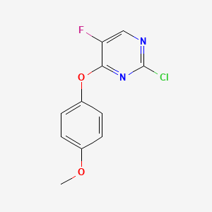 molecular formula C11H8ClFN2O2 B1449175 2-Chloro-5-fluoro-4-(4-methoxyphenoxy)pyrimidine CAS No. 358789-16-9