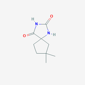molecular formula C9H14N2O2 B1449176 7,7-Dimethyl-1,3-diazaspiro[4.4]nonane-2,4-dione CAS No. 1536184-51-6