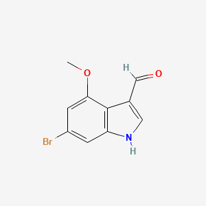 molecular formula C10H8BrNO2 B1449182 6-bromo-4-methoxy-1H-indole-3-carbaldehyde CAS No. 1202766-19-5