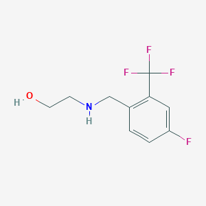 molecular formula C10H11F4NO B1449192 2-({[4-Fluoro-2-(trifluoromethyl)phenyl]methyl}amino)ethan-1-ol CAS No. 1516051-09-4