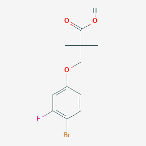 molecular formula C11H12BrFO3 B1449195 3-(4-Bromo-3-fluorophenoxy)-2,2-dimethylpropionic acid CAS No. 1499480-18-0