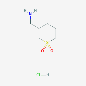molecular formula C6H14ClNO2S B1449203 3-(氨甲基)-1lambda6-噻吩-1,1-二酮盐酸盐 CAS No. 1780271-77-3