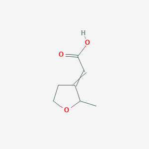 molecular formula C7H10O3 B1449212 2-(2-Methyloxolan-3-ylidene)acetic acid CAS No. 1564185-47-2