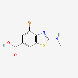 molecular formula C10H9BrN2O2S B1449213 4-Bromo-2-(ethylamino)benzo[d]thiazole-6-carboxylic acid CAS No. 1368241-12-6