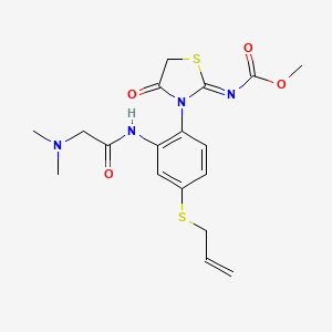 3-(4-Allylthio-2-(2-dimethylaminoacetamido)phenyl)-2-methoxycarbonyliminothiazolidin-4-one