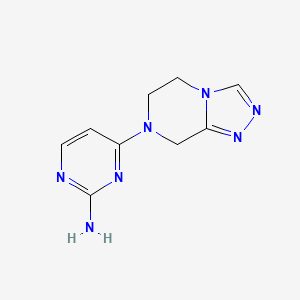 molecular formula C9H11N7 B1449231 4-{5H,6H,7H,8H-[1,2,4]triazolo[4,3-a]pyrazin-7-yl}pyrimidin-2-amine CAS No. 1501212-56-1