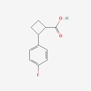 molecular formula C11H11FO2 B1449232 2-(4-氟苯基)环丁烷-1-羧酸 CAS No. 1499764-95-2