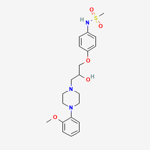 molecular formula C21H29N3O5S B14492342 N-(4-(2-Hydroxy-3-(4-(2-methoxyphenyl)-1-piperazinyl)propoxy)phenyl)methanesulfonamide CAS No. 64511-30-4