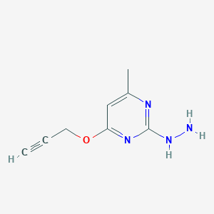 molecular formula C8H10N4O B1449239 2-肼基-4-甲基-6-(炔丙-2-氧基)嘧啶 CAS No. 1518637-15-4