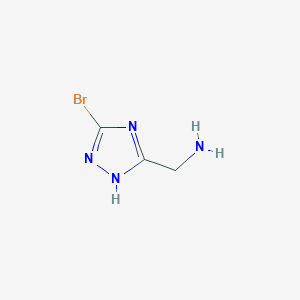 molecular formula C3H5BrN4 B1449241 [(5-溴-1H-1,2,4-三唑-3-基)甲基]胺 CAS No. 933716-41-7