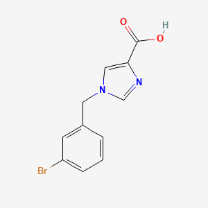 molecular formula C11H9BrN2O2 B1449243 1-[(3-Bromophenyl)methyl]-1H-imidazole-4-carboxylic acid CAS No. 1439902-92-7