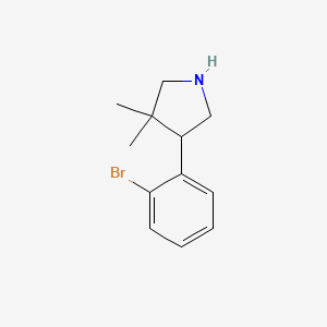 molecular formula C12H16BrN B1449265 4-(2-溴苯基)-3,3-二甲基吡咯烷 CAS No. 1894915-42-4
