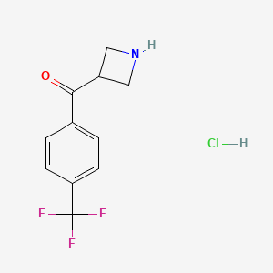 molecular formula C11H11ClF3NO B1449270 Azetidin-3-yl(4-(trifluoromethyl)phenyl)methanone hydrochloride CAS No. 1864074-82-7