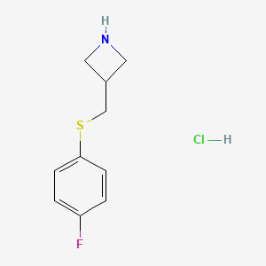 molecular formula C10H13ClFNS B1449275 3-(((4-氟苯基)硫代)甲基)氮杂环丁烷盐酸盐 CAS No. 1864053-81-5