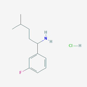 molecular formula C12H19ClFN B1449292 1-(3-氟苯基)-4-甲基戊胺盐酸盐 CAS No. 1864074-48-5