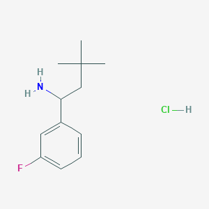 molecular formula C12H19ClFN B1449293 1-(3-氟苯基)-3,3-二甲基丁-1-胺盐酸盐 CAS No. 1864058-55-8