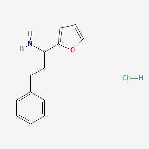 molecular formula C13H16ClNO B1449299 1-(呋喃-2-基)-3-苯基丙-1-胺盐酸盐 CAS No. 1864056-18-7