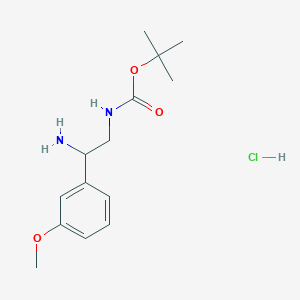 molecular formula C14H23ClN2O3 B1449311 [2-Amino-2-(3-methoxy-phenyl)-ethyl]-carbamic acid tert-butyl ester hydrochloride CAS No. 1187929-26-5