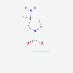 molecular formula C10H20N2O2 B1449314 (R)-tert-Butyl 3-amino-3-methylpyrrolidine-1-carboxylate CAS No. 1817789-07-3