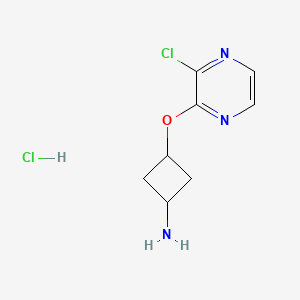 molecular formula C8H11Cl2N3O B1449317 3-(3-Chloro-pyrazin-2-yloxy)-cyclobutylamine hydrochloride CAS No. 1349184-52-6