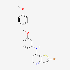 molecular formula C21H17BrN2O2S B1449348 2-溴-N-{3-[(4-甲氧基苯基)甲氧基]苯基}噻吩并[3,2-b]吡啶-7-胺 CAS No. 1228102-89-3