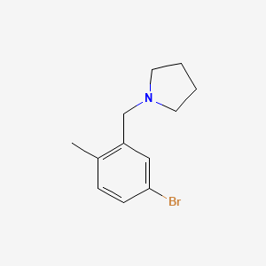 molecular formula C12H16BrN B1449368 1-[(5-溴-2-甲基苯基)甲基]吡咯烷 CAS No. 1935553-30-2