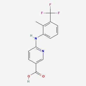 molecular formula C14H11F3N2O2 B1449403 6-{[2-甲基-3-(三氟甲基)苯基]氨基}烟酸 CAS No. 2197055-42-6