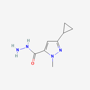molecular formula C8H12N4O B1449410 3-Cyclopropyl-1-methyl-1h-pyrazole-5-carbohydrazide CAS No. 2168958-23-2