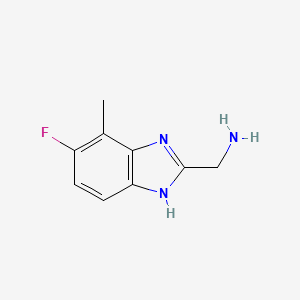molecular formula C9H10FN3 B1449421 (6-氟-7-甲基-1H-苯并[d]咪唑-2-基)甲胺 CAS No. 1388048-44-9