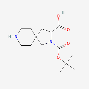 molecular formula C14H24N2O4 B1449463 2-[(叔丁氧基)羰基]-2,8-二氮杂螺[4.5]癸烷-3-羧酸 CAS No. 1822523-41-0