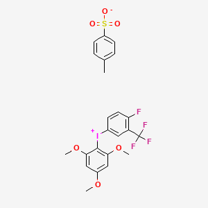 molecular formula C23H21F4IO6S B1449472 [4-氟-3-(三氟甲基)苯基](2,4,6-三甲氧基苯基)碘鎓对甲苯磺酸盐 CAS No. 1868173-29-8