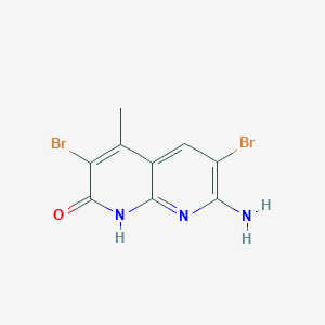 molecular formula C9H7Br2N3O B1449478 7-氨基-3,6-二溴-4-甲基-1,8-萘啶-2-醇 CAS No. 2140316-56-7