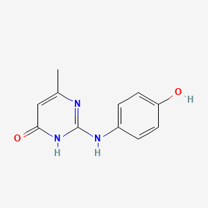 molecular formula C11H11N3O2 B1449479 2-[(4-Hydroxyphenyl)amino]-6-methyl-4(3H)-pyrimidinone CAS No. 272791-41-0