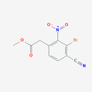 molecular formula C10H7BrN2O4 B1449483 Methyl 3-bromo-4-cyano-2-nitrophenylacetate CAS No. 1805597-73-2