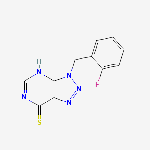 molecular formula C11H8FN5S B1449485 3-(2-Fluorobenzyl)-3H-[1,2,3]triazolo[4,5-d]pyrimidin-7-yl hydrosulfide CAS No. 501370-43-0