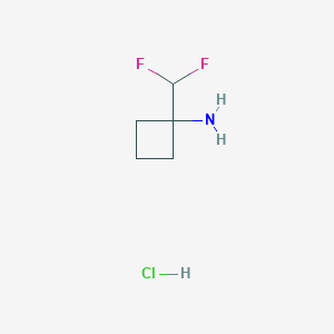 molecular formula C5H10ClF2N B1449500 1-(二氟甲基)环丁-1-胺盐酸盐 CAS No. 2060037-01-4