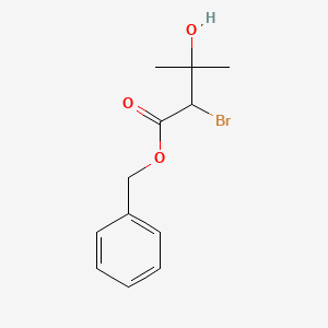 molecular formula C12H15BrO3 B14495016 Benzyl 2-bromo-3-hydroxy-3-methylbutanoate CAS No. 64807-49-4