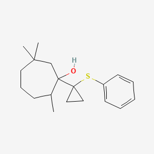 2,6,6-Trimethyl-1-[1-(phenylsulfanyl)cyclopropyl]cycloheptan-1-ol